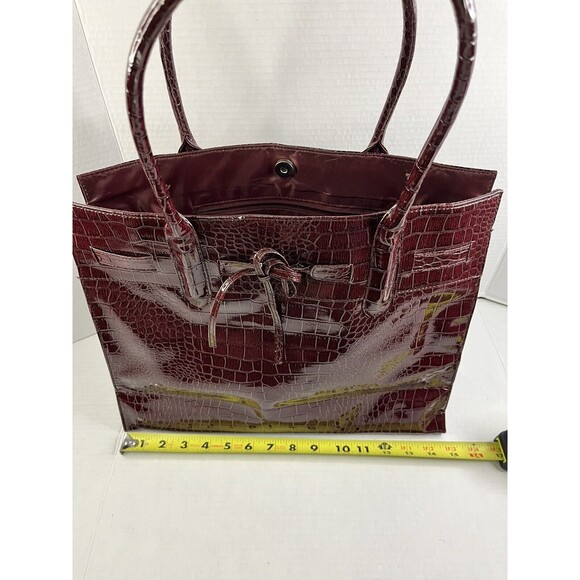 Jessica Simpson Dark Red Faux Snake Skin Tote - Picture 13 of 16